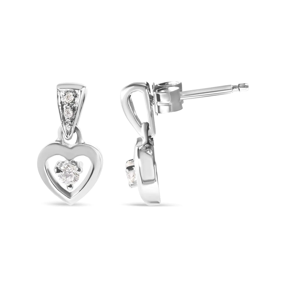 
                  
                    14K White Gold 1/6 Cttw Diamond Dangle Heart Stud Earrings (H-I, SI2-I1)
                  
                