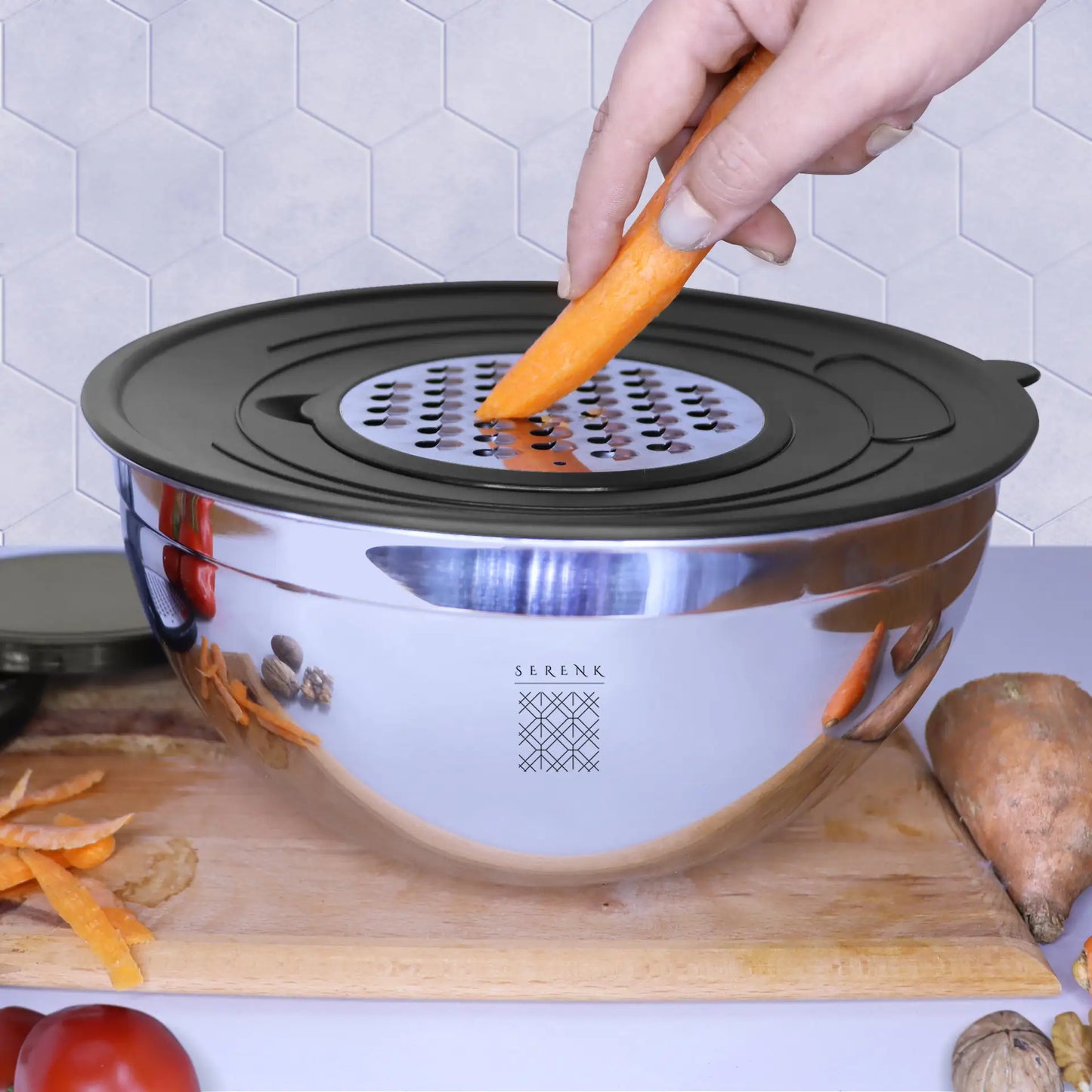 
                  
                    Serenk Modernist 9 Pieces Stainless Steel Mixing and Storage Bowl Set with Grater
                  
                